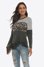 Load image into Gallery viewer, Mixed Print Gathered Detail Long Sleeve Top