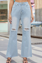 Load image into Gallery viewer, Distressed Buttoned Loose Fit Jeans