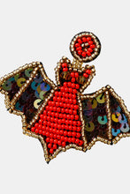 Load image into Gallery viewer, Bat Shape Beaded Dangle Earrings