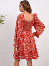 Load image into Gallery viewer, Floral Smocked Square Neck Dress